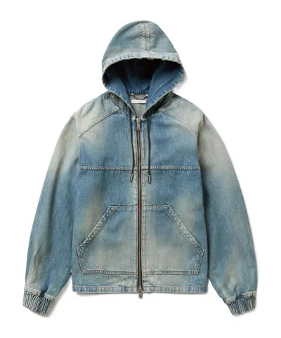 1989 Studio Hooded Denim Jacket In Gray