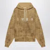 1989 Studio Brushed Cotton Hoodie With Embossed Logo In Neutral