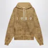 1989 Studio Brushed Cotton Hoodie With Embossed Logo In Neutral