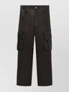1989 Studio Interwoven Leather Cargo Trousers In Black