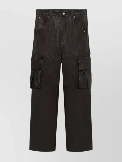1989 STUDIO INTERWOVEN LEATHER CARGO TROUSERS