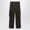 1989 Studio Intreccio Leather Cargo Pants In Brown