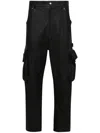 1989 Studio Intreccio Leather Cargo Pants In 黑色
