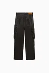 1989 Studio Interwoven Leather Cargo Trousers In Brown