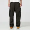 1989 Studio Intreccio Leather Cargo Pants In Brown