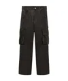 1989 Studio Interwoven Leather Cargo Trousers In Dark Brown