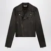 1989 Studio Intreccio Leather Logo Jacket In Brown