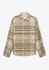 1989 Studio Jacquard Check Overshirt In Beige