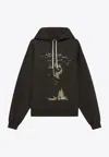 1989 Studio Jesus Print Hooded Sweatshirt In Brown
