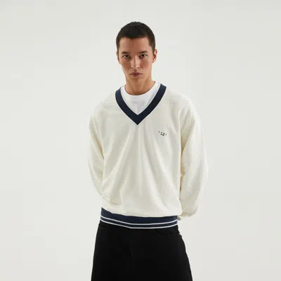 1989 STUDIO JP V-NECK SWEATSHIRT OFF WHITE