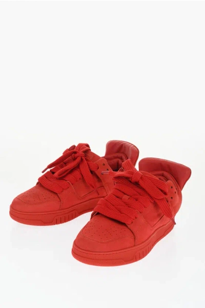 1989 Studio Leather Low Sneakrers With Chunky Desing In Red