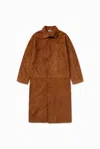1989 Studio Leather Ribbed Makintosh In Brown