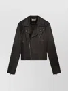 1989 Studio Braided Leather Biker Jacket With Embroidered Logo In Black
