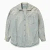 1989 Studio Denim Overshirt With Chest Pocket And Faded Wash In Blue