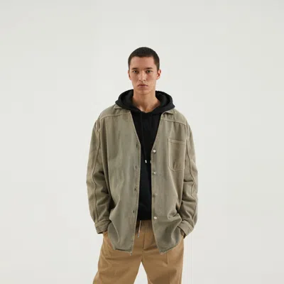 1989 Studio Light Brown Denim Overshirt In Beige