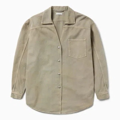 1989 Studio Light Brown Denim Overshirt In Beige