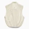 1989 Studio Light Cream Gabardine Zip Up Vest