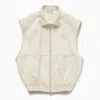 1989 Studio Light Cream Gabardine Zip Up Vest