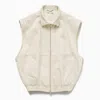 1989 Studio Light Cream Gabardine Zip Up Vest