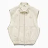 1989 Studio Light Cream Gabardine Zip Up Vest In Beige