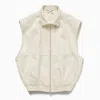 1989 Studio Light Cream Gabardine Zip Up Vest In White