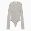 1989 Studio Light Grey Waffle Body V-neck In Gray