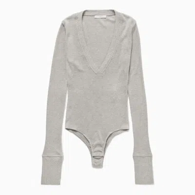 1989 Studio Light Grey Waffle Body V-neck In Gray