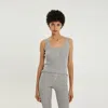 1989 Studio Tank Top Waffle Button Detail In Grey