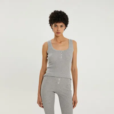 1989 STUDIO 1989 STUDIO LIGHT GREY WAFFLE TANK TOP