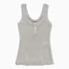 1989 Studio Tank Top Waffle Button Detail In Grey