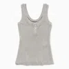 1989 Studio Tank Top Waffle Button Detail
