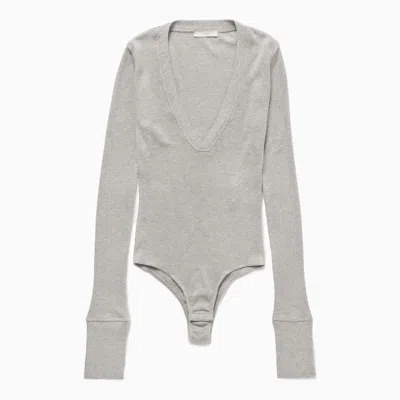 1989 Studio Light Grey Waffle Body V-neck In Gray