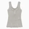 1989 Studio Tank Top Waffle Button Detail