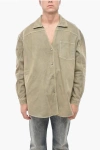 1989 Studio Light Washed Denim Overshirt With Breast-pocket In Green