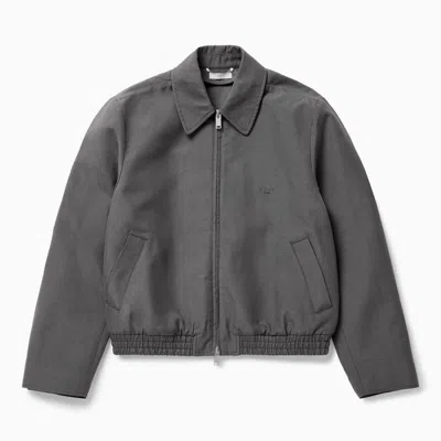 1989 Studio Lightweight Cotton Overshirt Jacket With Zip Closure In Gray