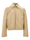 1989 Studio Logo Embroidered Zip-up Jacket In Neutrals