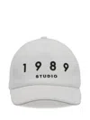 1989 Studio Striped Baseball Patch Cap With Curved Brim In White