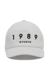1989 Studio Striped Baseball Patch Cap With Curved Brim In White