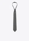 1989 Studio Logo Embroidered Woven Tie In Gray