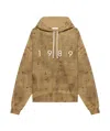 1989 Studio Brushed Cotton Hoodie With Embossed Logo In Neutral