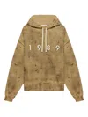 1989 Studio Brushed Cotton Hoodie With Embossed Logo In Neutral