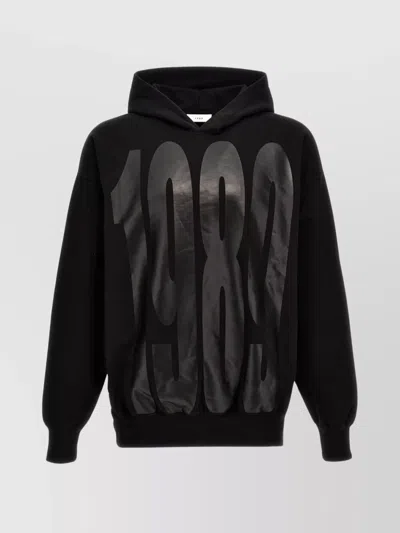 1989 STUDIO LOGO HOODIE WITH HOOD AND RIBBED DETAILS