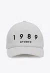 1989 Studio Striped Baseball Patch Cap With Curved Brim In White