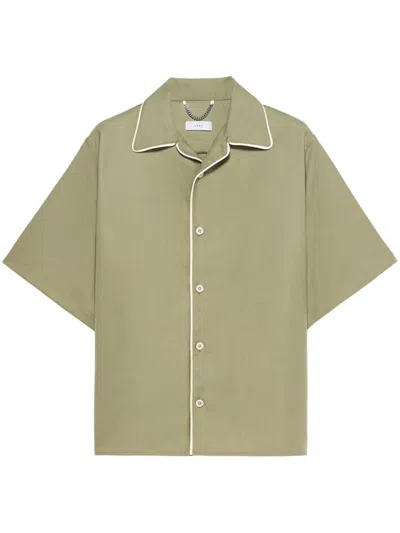 1989 Studio Logo-print Contrast-trim Shirt In Green