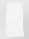 1989 Studio Long Drawstring Elastic Waistband Skirt In White