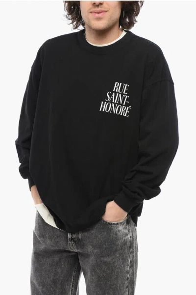 1989 Studio Long Sleeved Rue-saint-honore Crew-neck T-shirt In Black