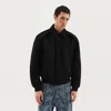 1989 Studio Wool Bomber With Embroidered Back And Pockets In Blue
