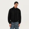 1989 Studio Wool Bomber With Embroidered Back And Pockets In Black