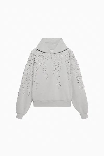 1989 Studio Man's Crystals Embroidered Sweatshirt In Gray