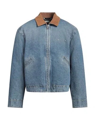 1989 Studio Man Denim Outerwear Blue Size L Cotton, Wool, Acrylic